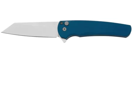 Pro-Tech Malibu 5401-BLUE Stonewashed MagnaCut Reverse Tanto, Blue Aluminum pocket knife