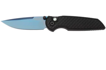 Pro-Tech TR-3 Integrity INT106-SB, Sapphire Blue PVD S35VN, Black Relic Aluminum, pocket knife
